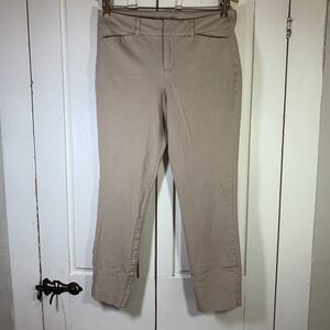 Old Navy Pixie Skinny Mid-Rise Ankle Pants Mocha Taffy Beige Womens 6 Basics